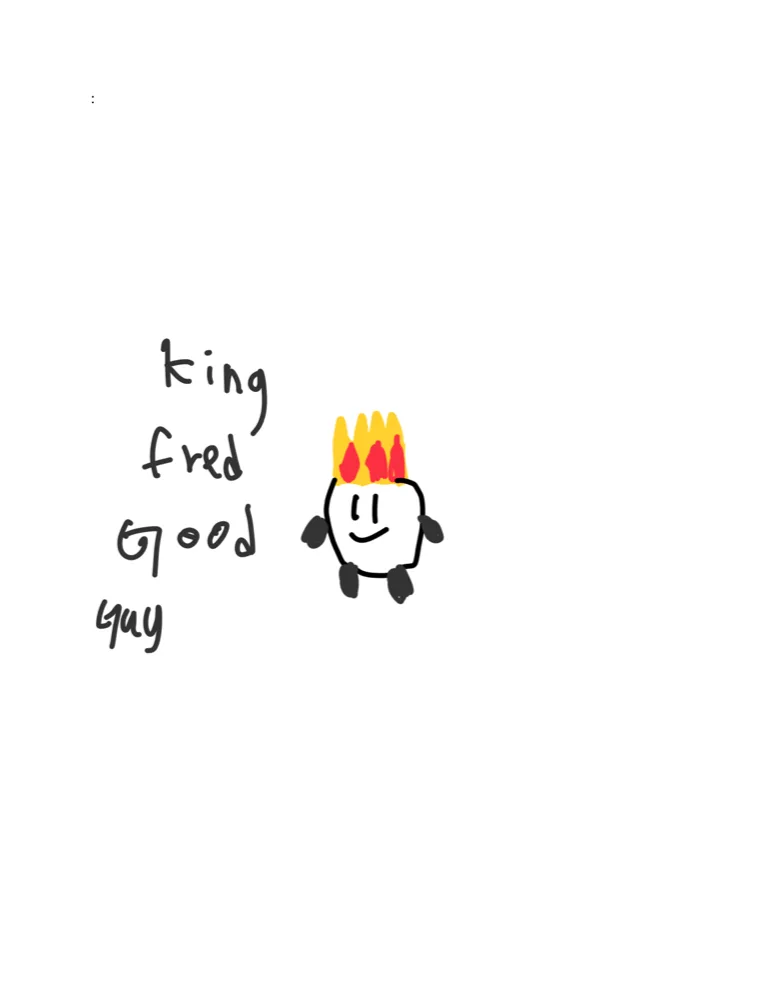 The original drawing of King Fred